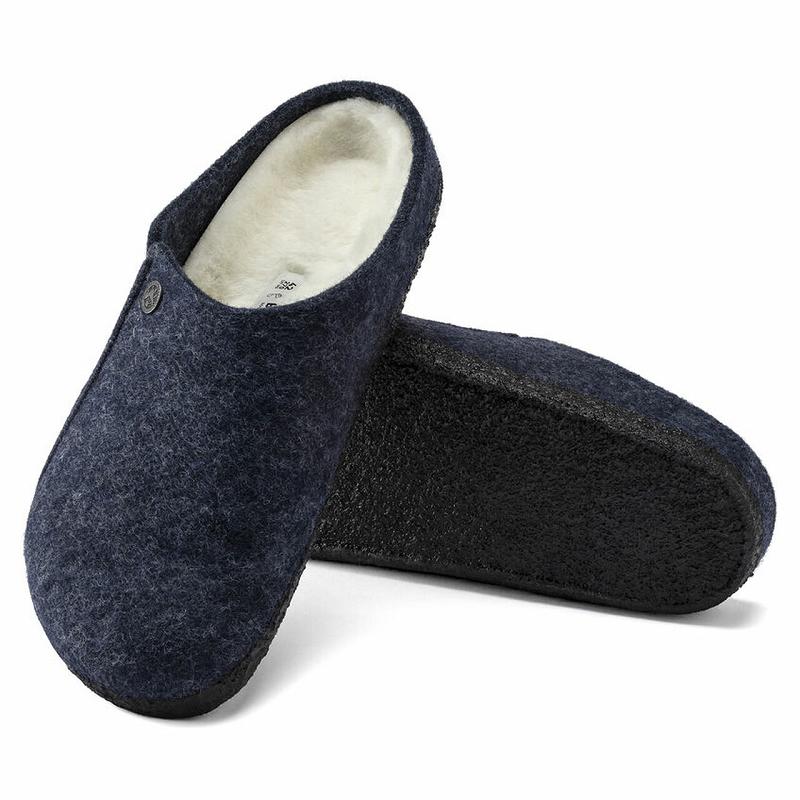 Birkenstock Zermatt Wool/Shearling Clog Træsko Dame Mørkeblå | DK 29PJJ